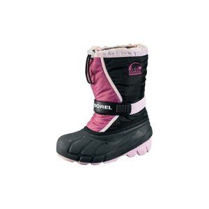 Sorel Girl's Pink Black Flurry TP NC1810-589 Outdoor Winter Snow Boots Size 13